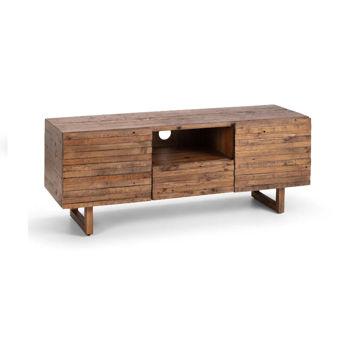 Hickory Pine Wood TV Unit